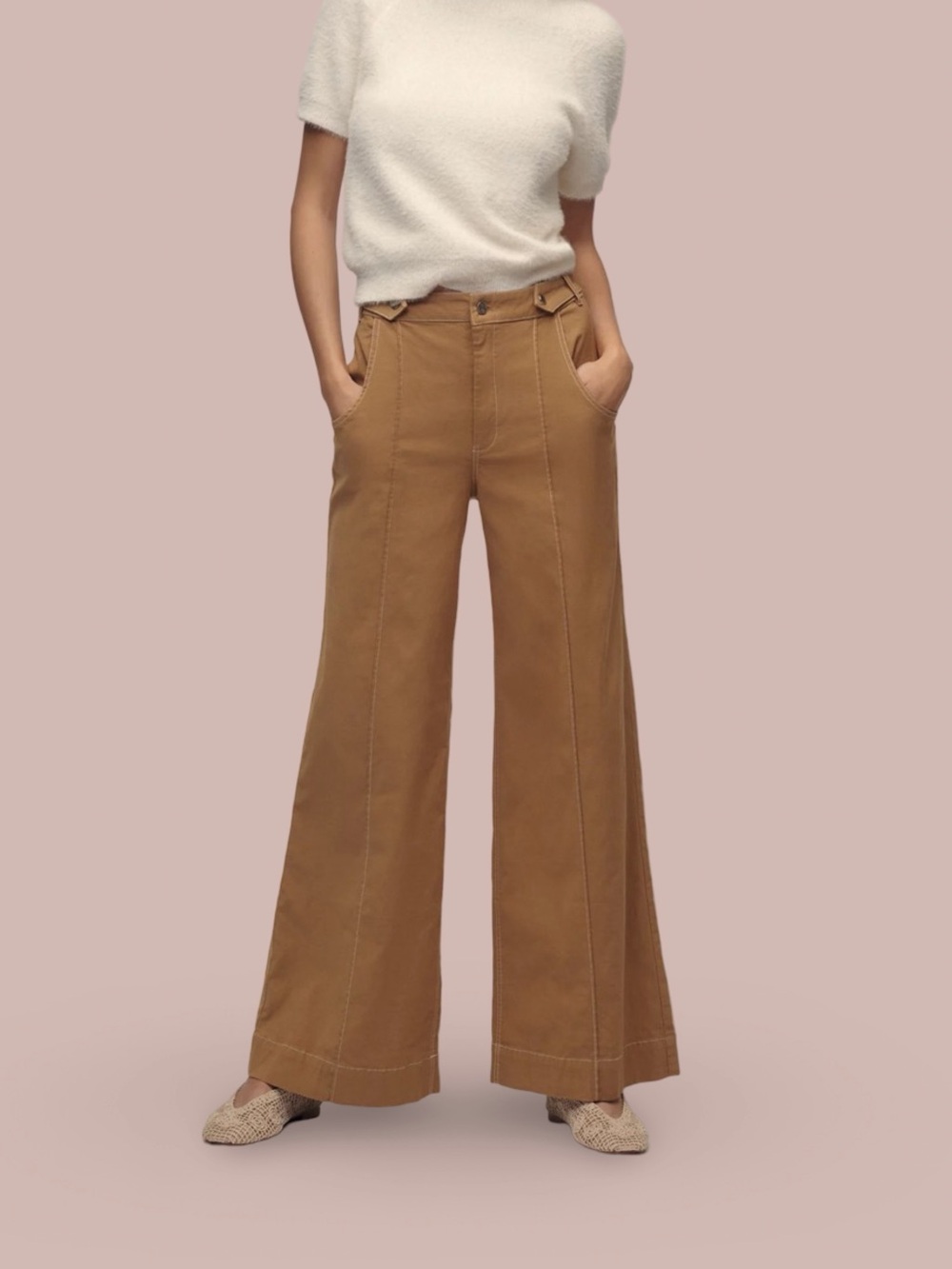 Maeve by Anthropologie | Linen Cotton Blend High-Rise Wide-Leg Pant